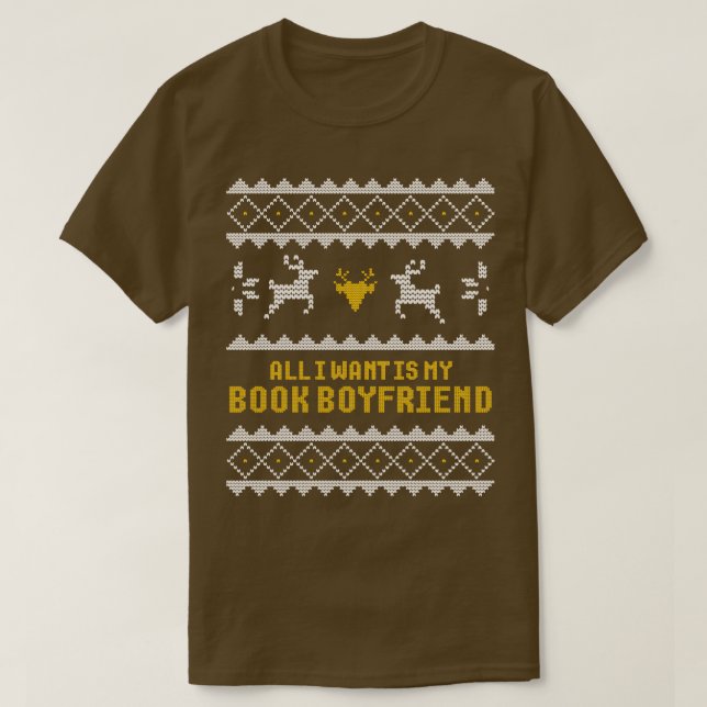 Bookish book Christmas holiday gifts librarian gif T-Shirt (Design Front)