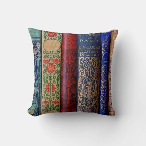 Bookish Book Spines Throw Pillow