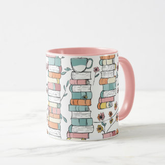 Bookish Books Pastel Pink Coffee Mug