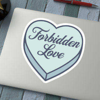  Bookish Candy heart - Forbidden Love Sticker