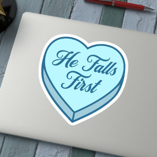  Bookish Candy heart - He Falls First Sticker
