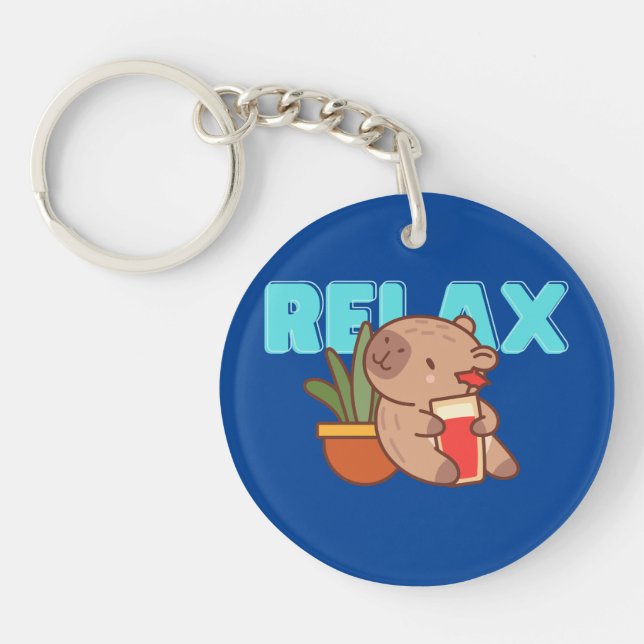 Bookish Capybara Fob Keychain (Front)