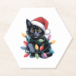 Bookish Cat � Cute Reading Cat With Poppies for Bo Paper Coaster