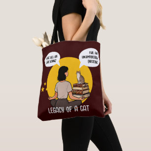 Bookish Cat Lover Intellectual Humor Quote Art Tote Bag