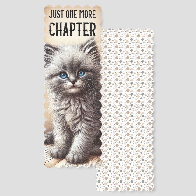 Bookish Cat Lover One More Chapter Bookmarks (Front & Back)