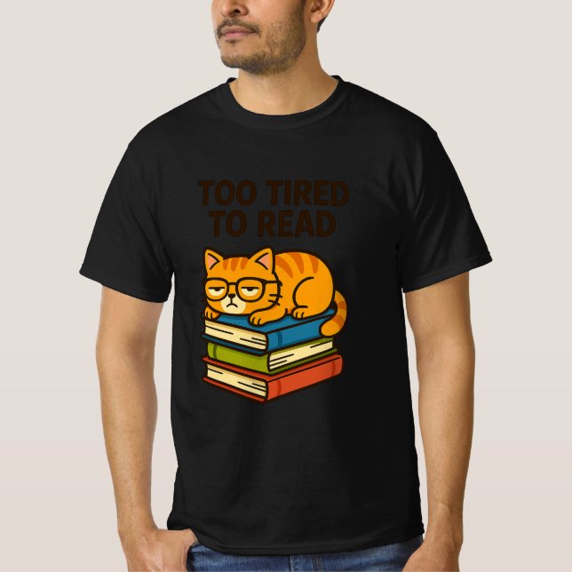 Bookish Cat T-Shirt – Perfect for Cat & Book Lover (Front)