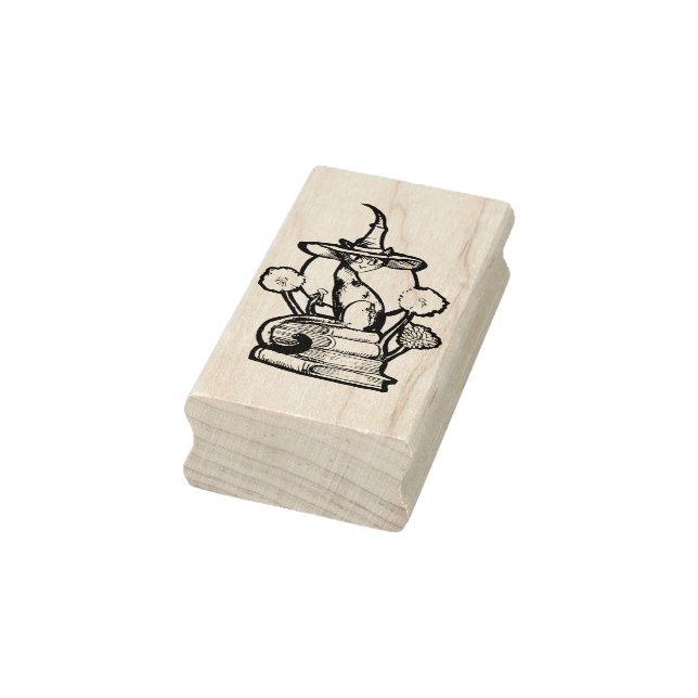 Bookish Cat Witch                                  Rubber Stamp (Stamp)