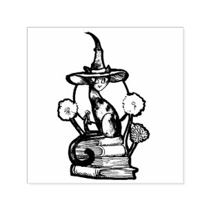 Bookish Cat Witch                                  Self-inking Stamp