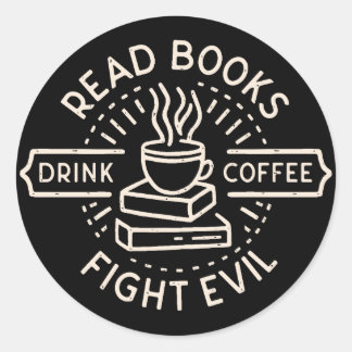 Bookish christian girl coffee book lover quotes classic round sticker