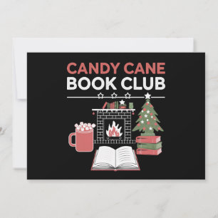 Bookish Christmas Candy Cane Book Club Bookish Holiday Card