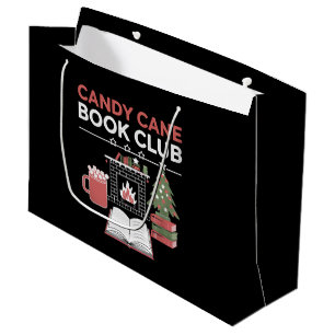 Bookish Christmas Candy Cane Book Club Bookish Large Gift Bag