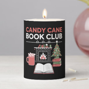 Bookish Christmas Candy Cane Book Club Bookish Pillar Candle