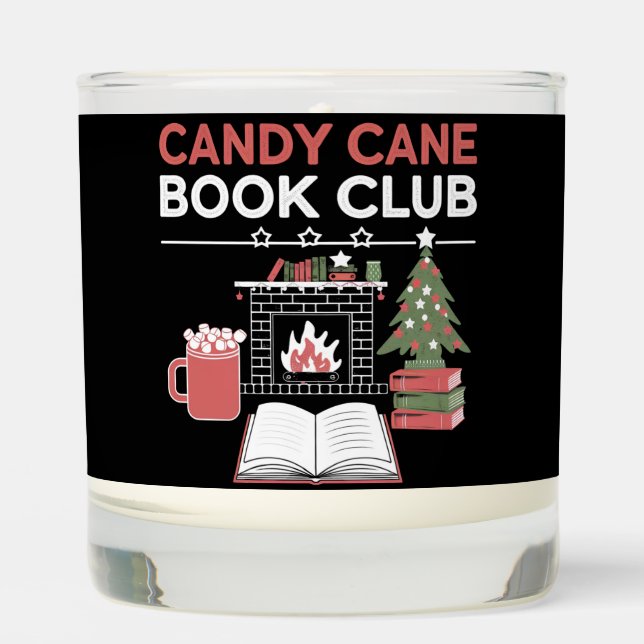 Bookish Christmas Candy Cane Book Club Bookish  Scented Candle (Front)