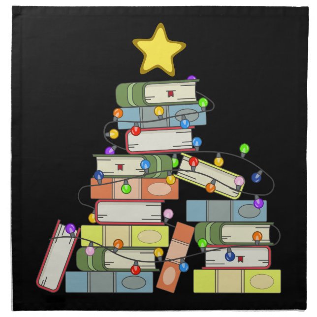Bookish Christmas Tree I Cloth Napkin (Front)