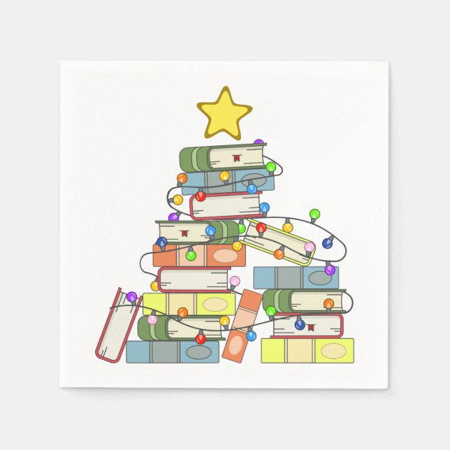 Bookish Christmas Tree I Napkins (Front)