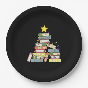 Bookish Christmas Tree I Paper Plates