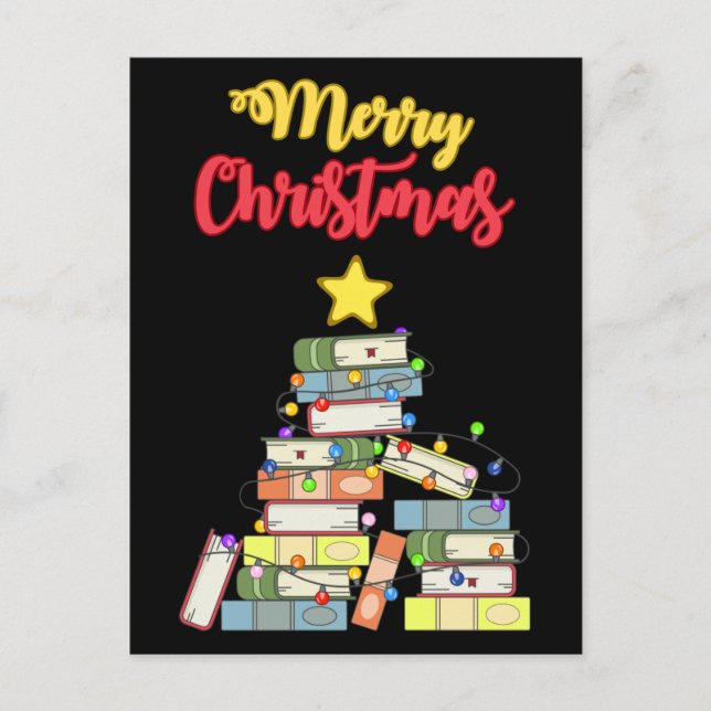 Bookish Christmas Tree I Postcard (Front)