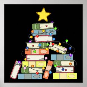 Bookish Christmas Tree I Poster