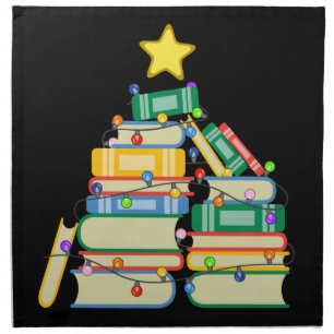 Bookish Christmas Tree II Cloth Napkin