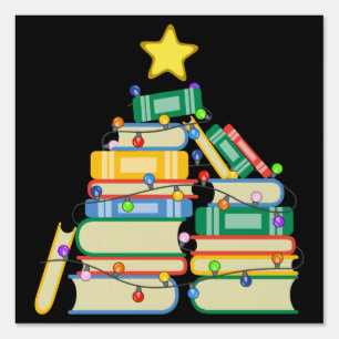 Bookish Christmas Tree II Sign