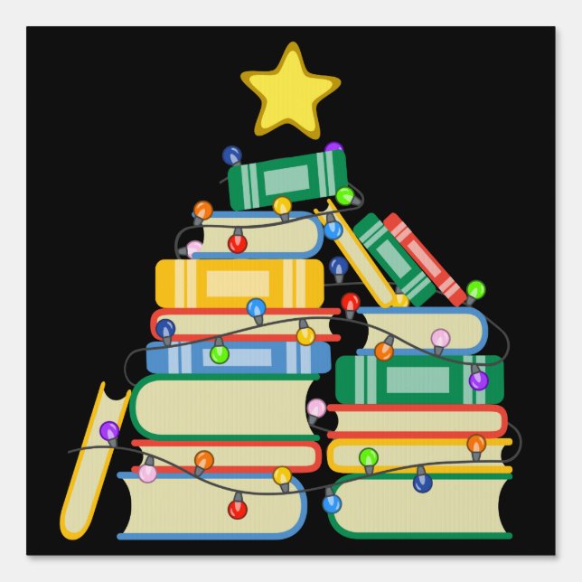 Bookish Christmas Tree II Sign (Front)