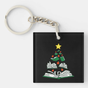 Bookish Christmas Tree III Keychain