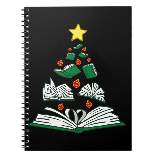 Bookish Christmas Tree III Notebook (Front)