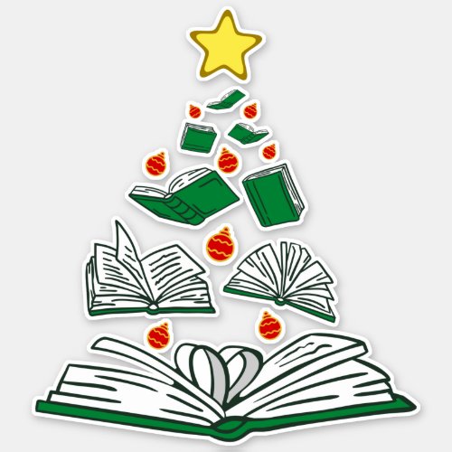 Bookish Christmas Tree III Sticker