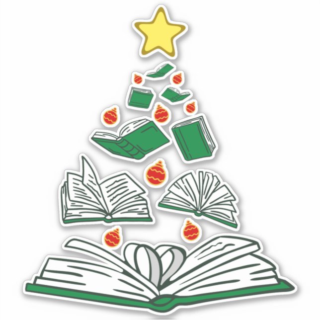 Bookish Christmas Tree III Sticker (Front)