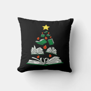 Bookish Christmas Tree III Throw Pillow