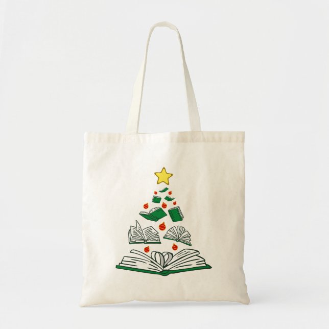 Bookish Christmas Tree III Tote Bag (Front)