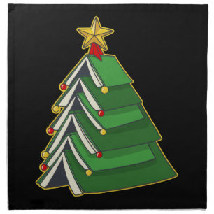 Bookish Christmas Tree IV Cloth Napkin