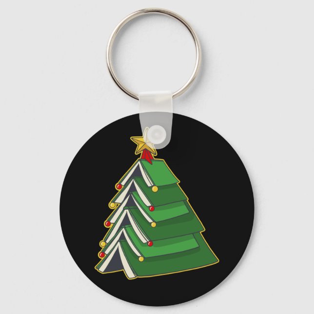 Bookish Christmas Tree IV Keychain (Front)