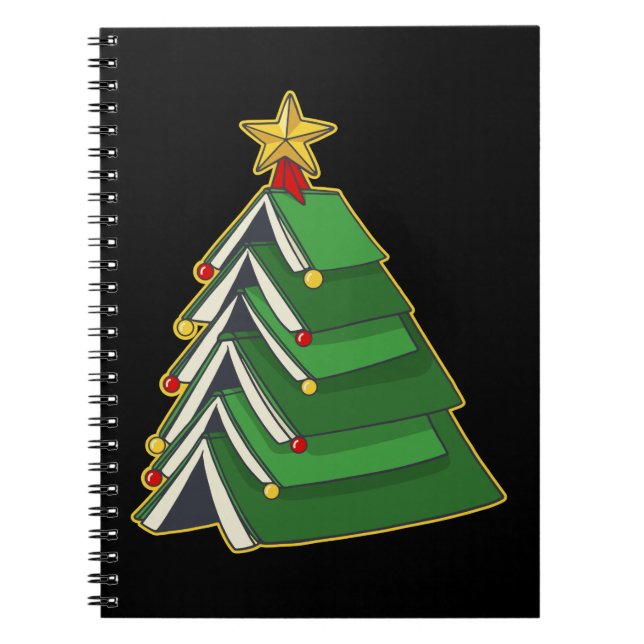Bookish Christmas Tree IV Notebook (Front)