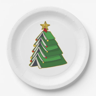 Bookish Christmas Tree IV Paper Plates