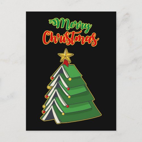 Bookish Christmas Tree IV Postcard