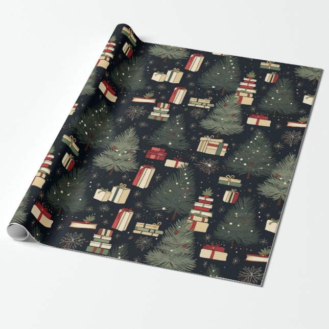 Bookish Christmas  Wrapping Paper (Unrolled)