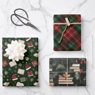Bookish Christmas  Wrapping Paper Sheets