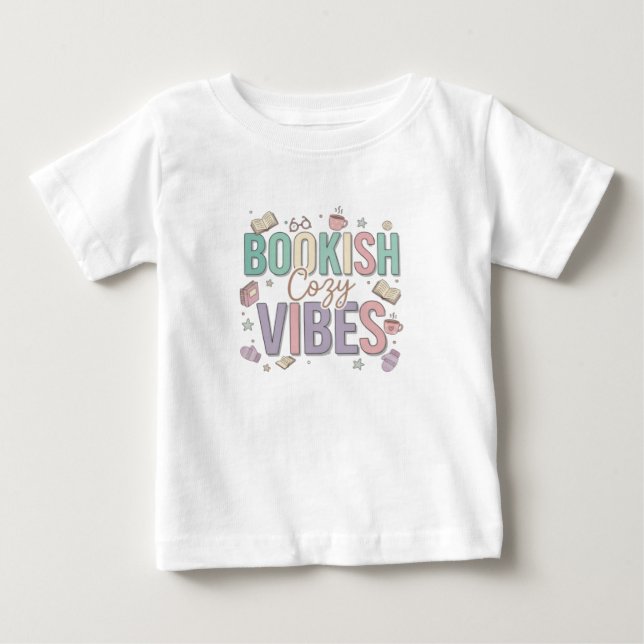 Bookish Cozy Vibes Pastel Art Baby T-Shirt (Front)