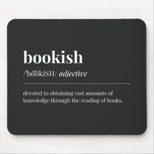 Bookish Definition Black Mouse Pad