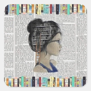 Bookish Delight for Bookworms and Bibliophiles Square Sticker