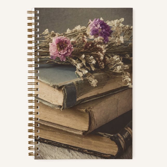 "Bookish Floral" Light Academia Aesthetic Journal (Front)