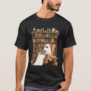 Bookish Ghost Haunted Library Cat Bookworm Book Lo T-Shirt
