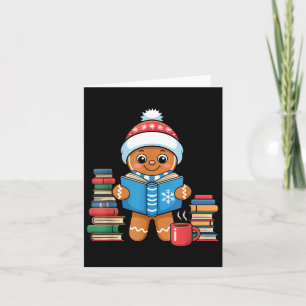 Bookish Gingerbread Reading Books Christmas Pajama Card