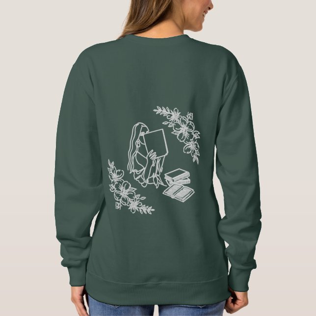 "Bookish Girl" Embroidered Sweatshirt (Back)