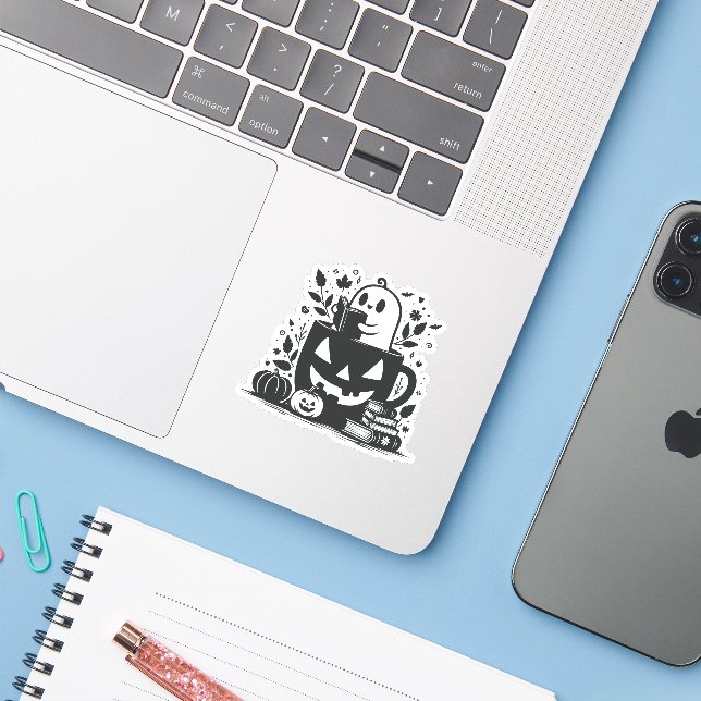 Bookish Halloween Sticker (Laptop w/ iPhone)