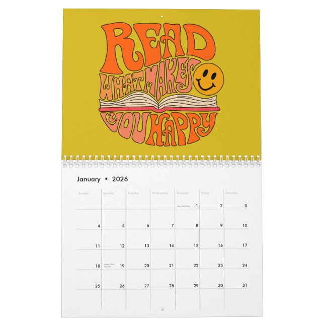 Bookish Illustrated Calendar (Jan 2026)