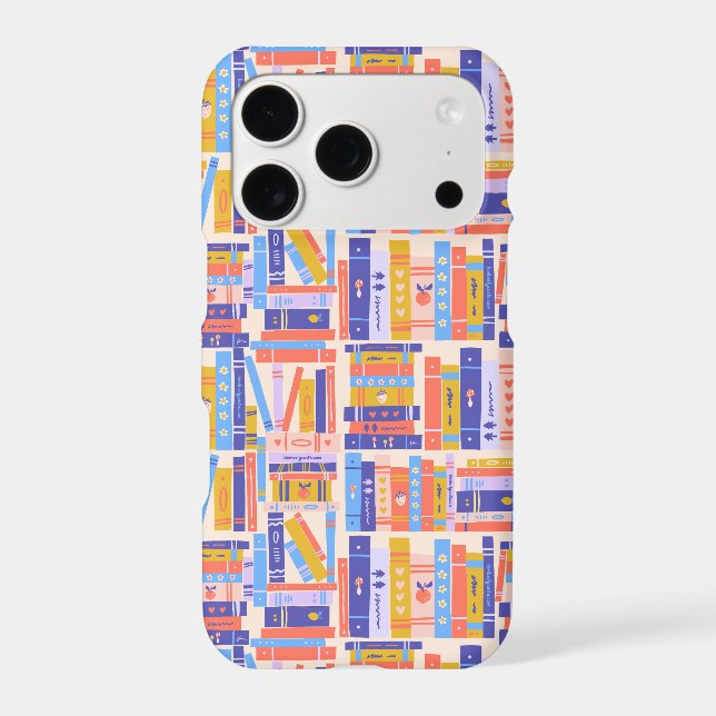 Bookish iPhone Case - Illustrated Library Pattern (Back)