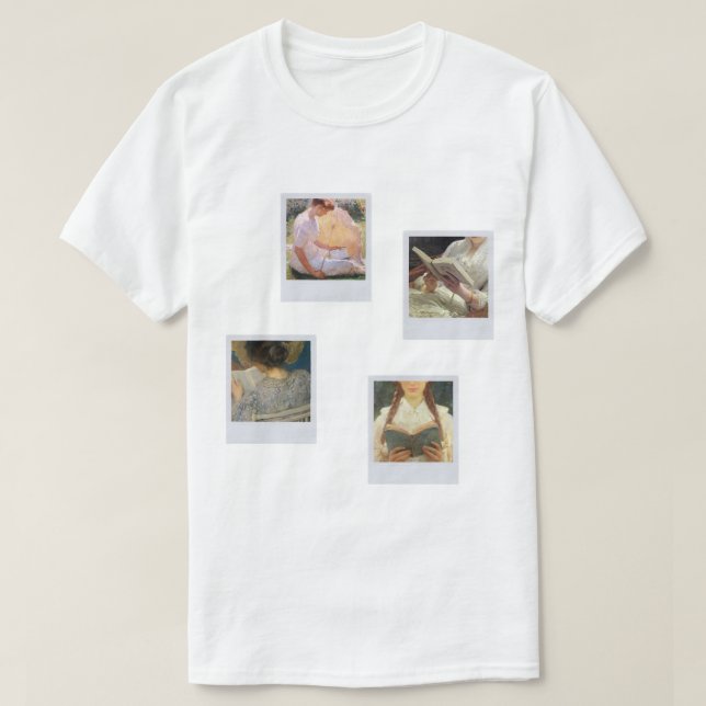 bookish ladies - paitings on polaroids set T-Shirt (Design Front)