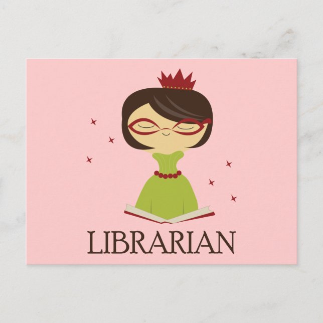 Bookish Librarian Library Gift Postcard (Front)